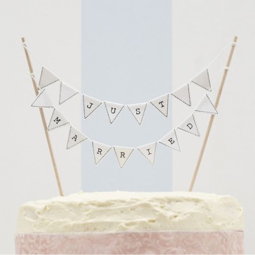 Cake topper banderines Just Married