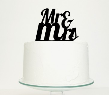 Cake topper romántico Mr & Mrs 