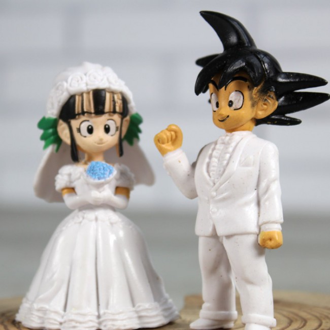 Goku y Chichi vestidos de novios