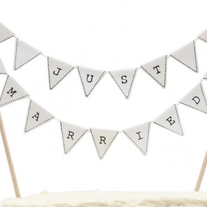 Cake topper banderines Just Married