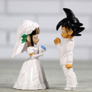 Goku y Chichi vestidos de novios